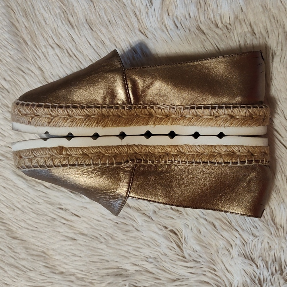 Carmen Saiz Metallic Espadrilles Rose Gold Leather Made In Spain Size 7.5 (EU38) - Picture 3 of 12